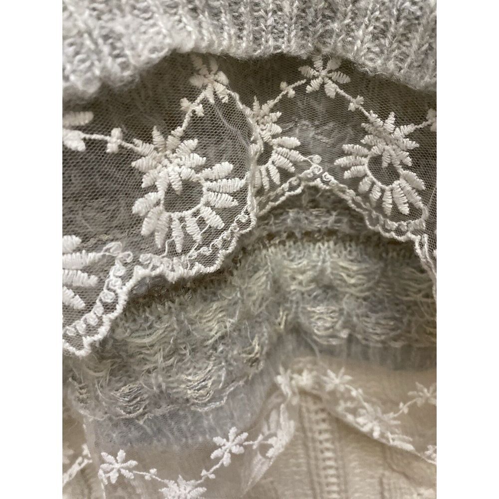American Rag Womens Lace Hem Sweater Hi-lo Tunic Knit Top, S Coquette Soft - Picture 7 of 7